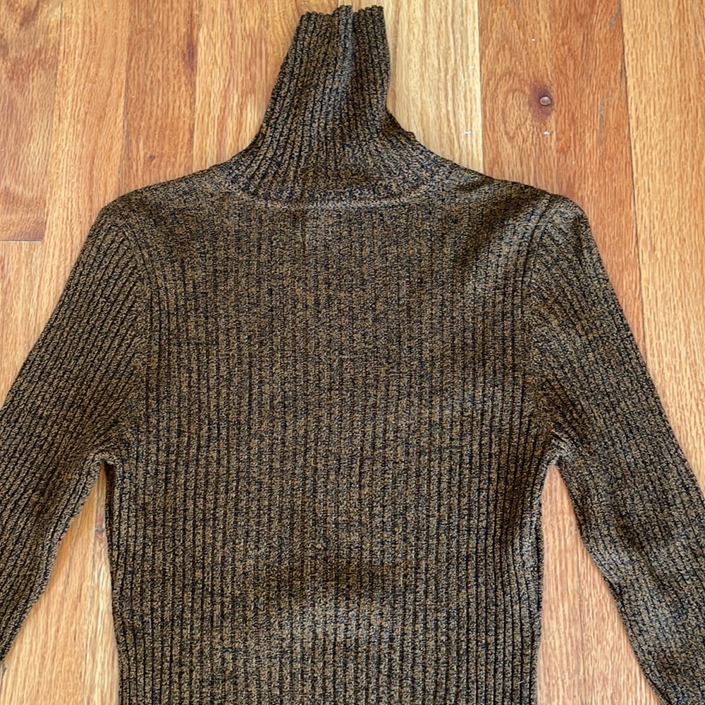 A.L.C. Black and Brown Speckled Turtleneck